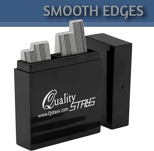 44 Metal Collar Stays for Men – 4 Sizes in Elegant Black Box 4, Silver