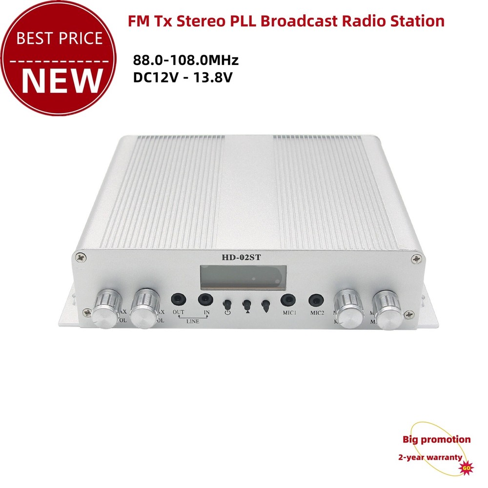 Fmuser HD-02ST 88.0-108.0MHz FM TX Stereo 25W PLL Broadcast Radio Station tp1