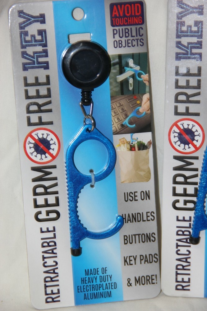 (2) Retractable Germ Free Key ~ Avoid public contact with Surfaces