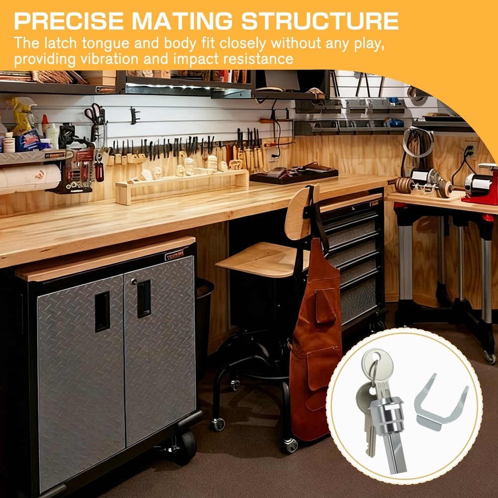 Nextpal Stainless Steel Tool Box Lock Replacement Set, Universal 1 PACK