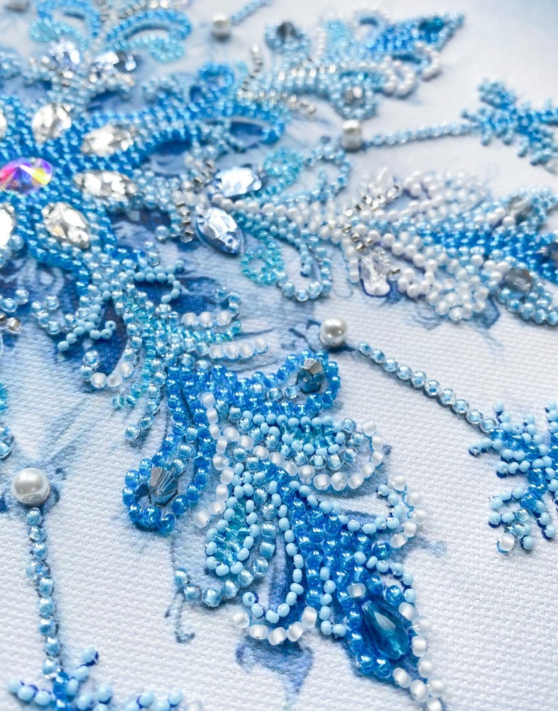 DIY Bead Embroidery Kit Frost patterns Beaded stitching needlepoint beadwork
