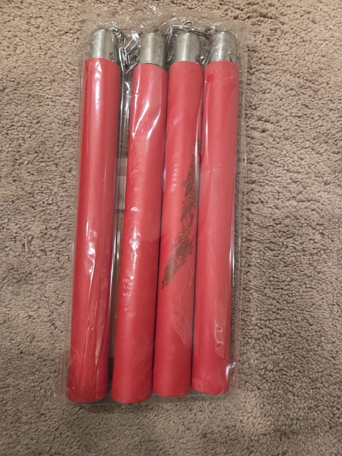NEW Set Of 2 Foam Nunchucks RED