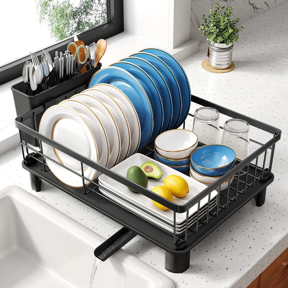 Dish Drying Rack - Space-Saving Dish Rack for Kitchen Counter, Stainless Stee...