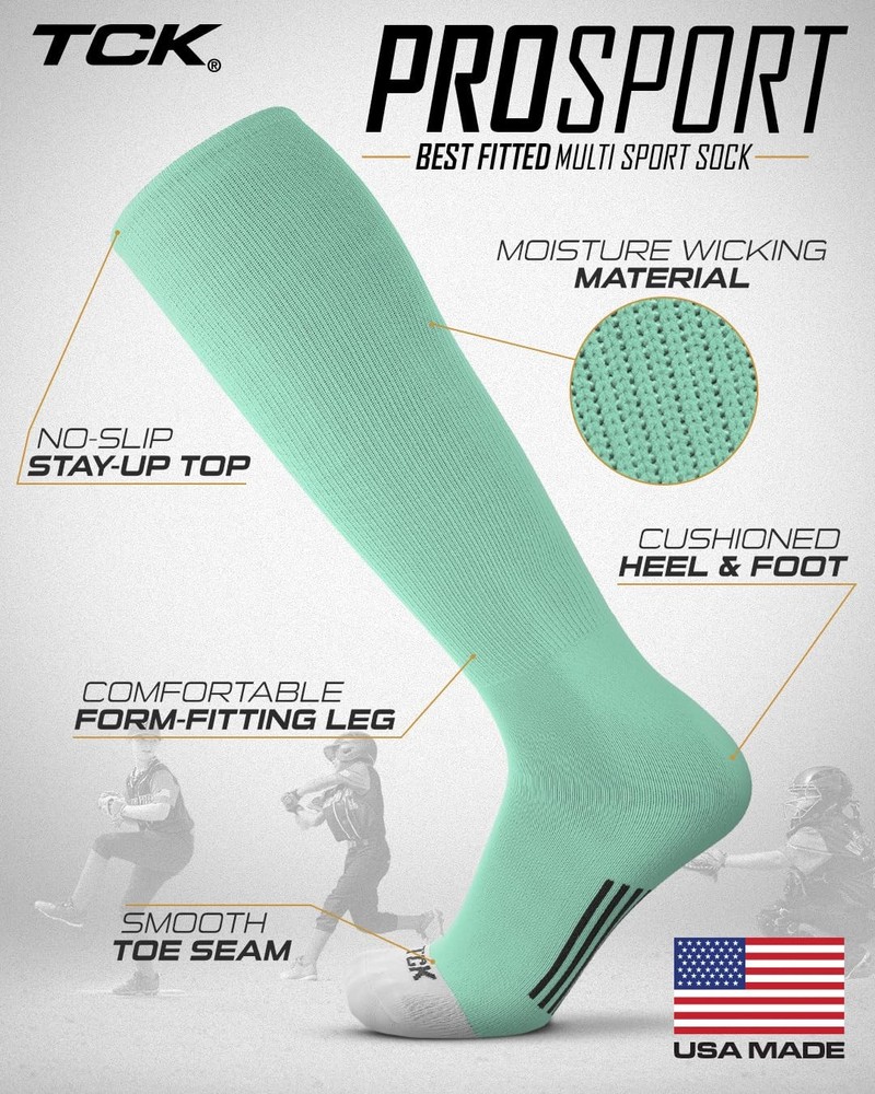 TCK Prosport Performance Tube Socks (Mint, Medium) Medium, Mint