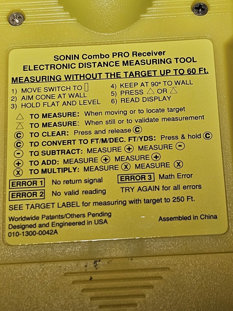 Sonin Combo Pro Receiver & Pro Target Distance Measuring Tool With Case Works