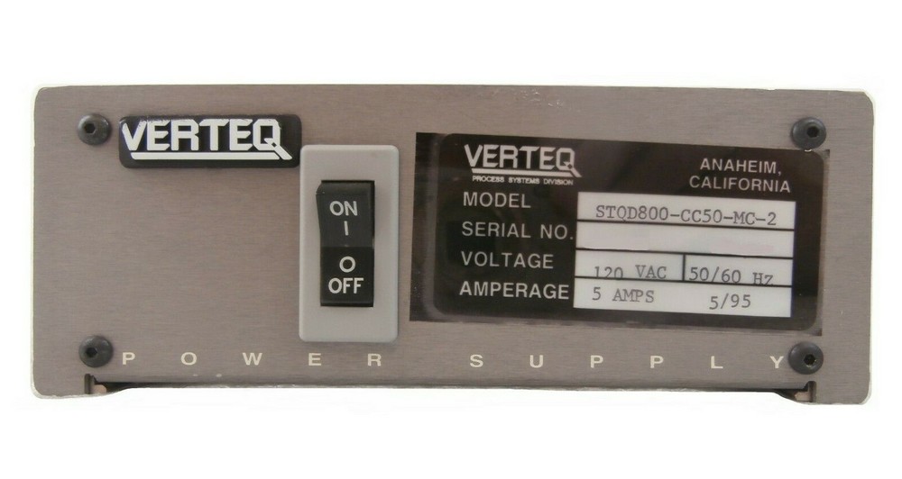 Verteq Process Systems STQD800-CC50-MC-2 Power Supply Working Surplus