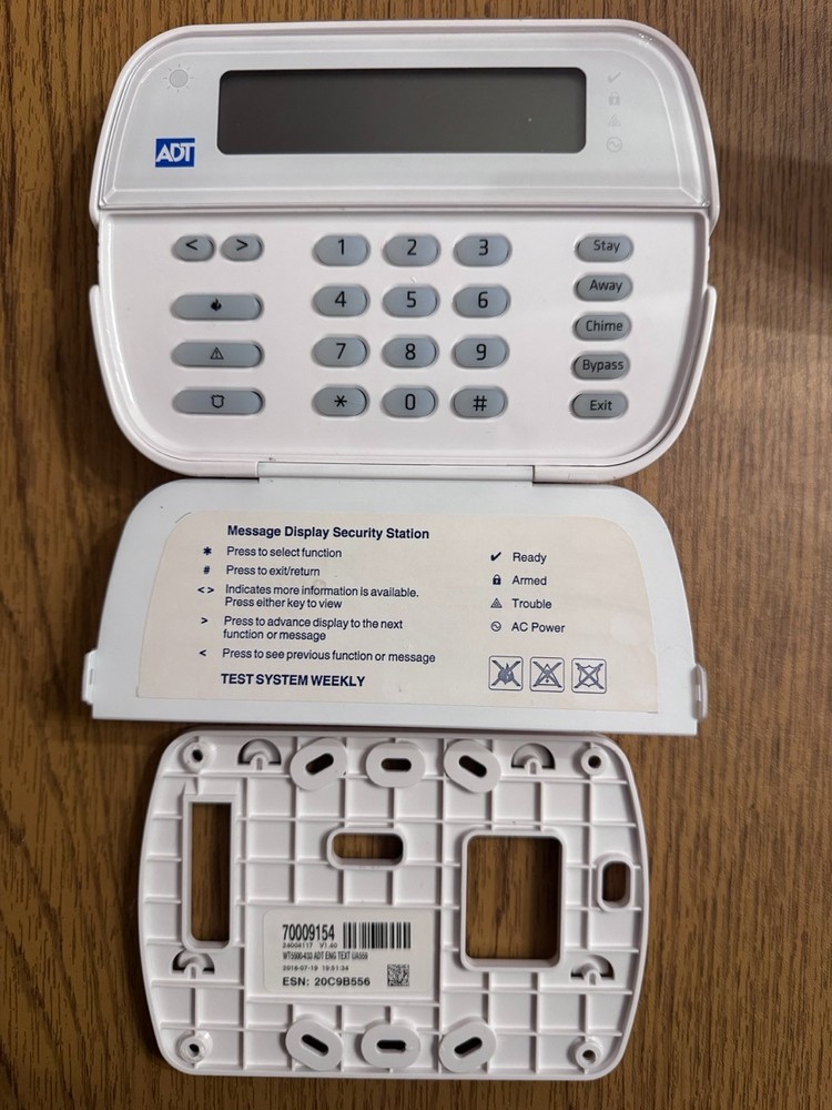 ADT Wire-free Keypad WT5500-433 Wireless