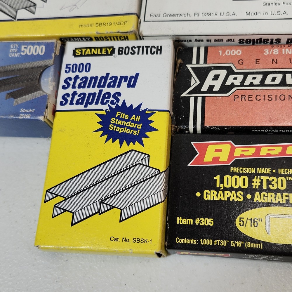 6 Boxes Staples Stanley Swingline Arrow Bundle Lot