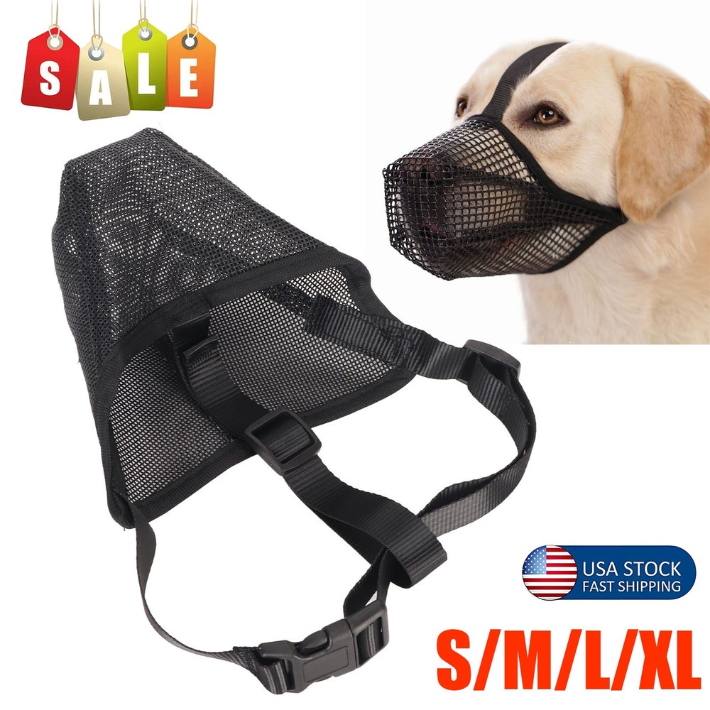 Dog Muzzle, Soft Mesh Muzzle for Small Medium Large Dogs for Scavenging Biting