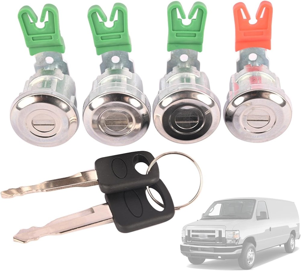 Door Locks Cylinder Lock Set Compatible with Ford Econoline Van/E-150/E-250/ ...