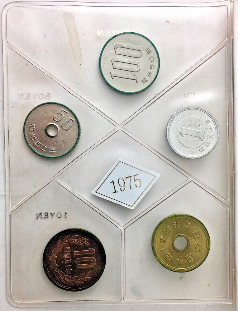 *JAPAN* uncirculated 5 coins "1975 MINT SET"