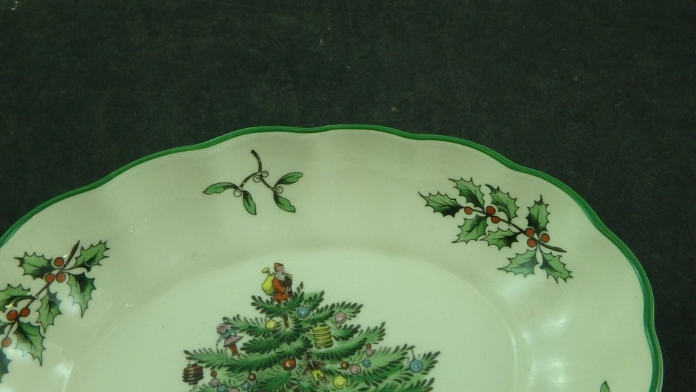 Spode China Christmas Tree Fluted Scalloped Candy Dish S3324-V