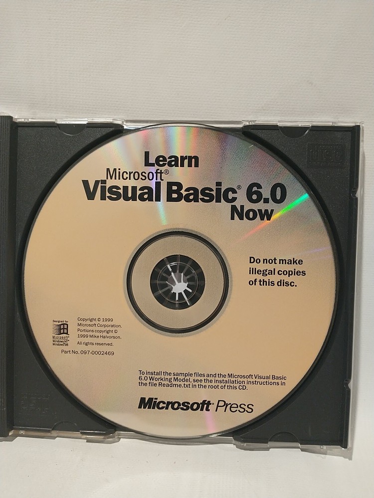 Microsoft VisualBasic 6.0 Professional Edition CD with With Key Code Used