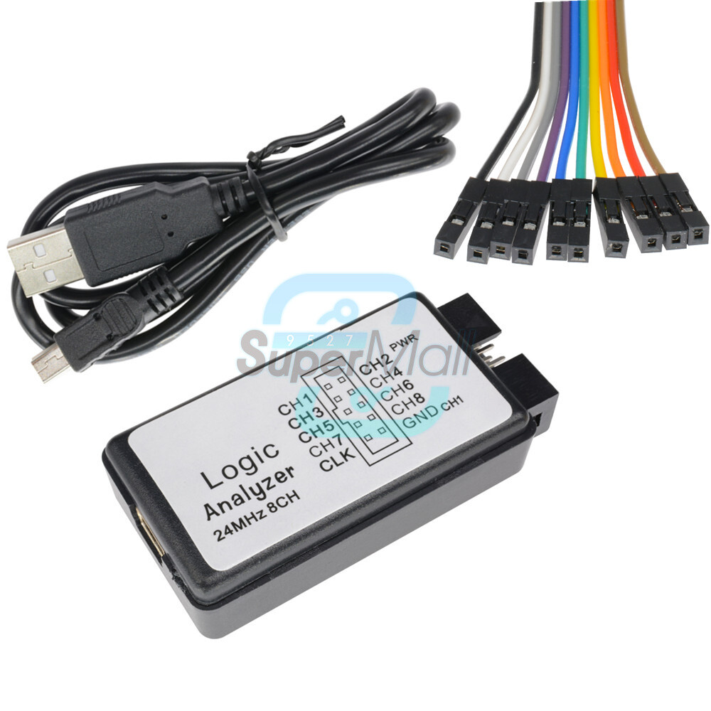 USB Logic Analyzer Device Set USB Cable 8CH 24MHz for ARM FPGA M100-