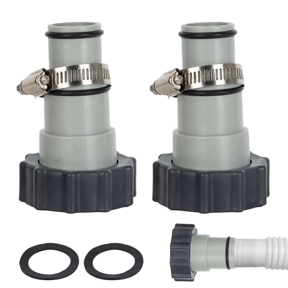 1 Pair Replacement Hose Adapter w/Collar for Intex Threaded Connection Pumps USA