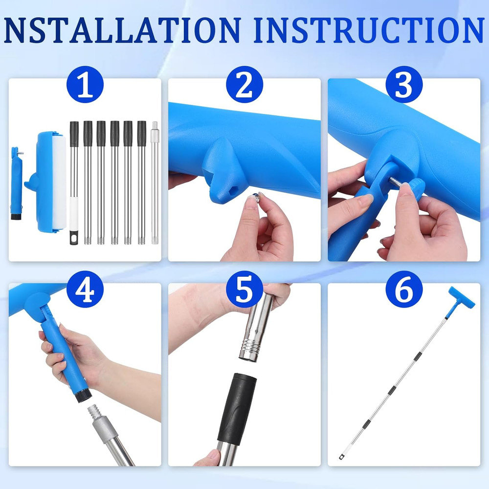 Ceiling Paint Roller No Drip Kit,9Ft Extension Pole Included – 10 Inch Ceiling P