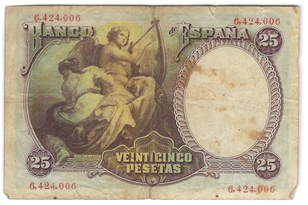 Banknote Spain 25 Pesetas 1931 P81