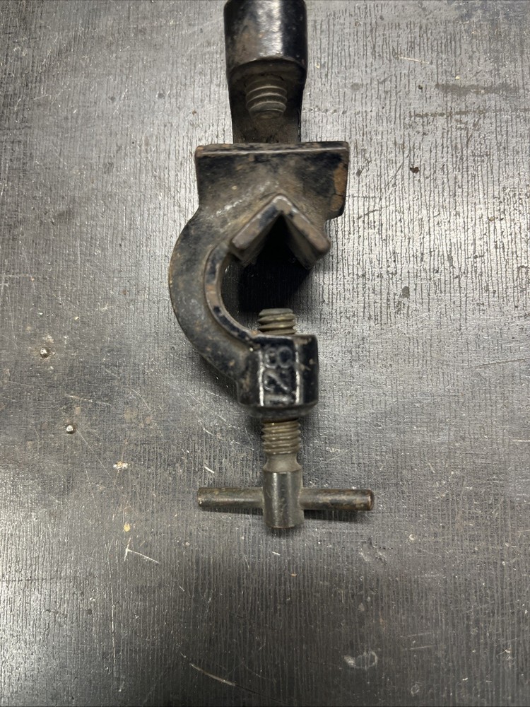 Unique Iron Double Pipe Clamp 6" Long Clean & Working Early Plumbers Tool