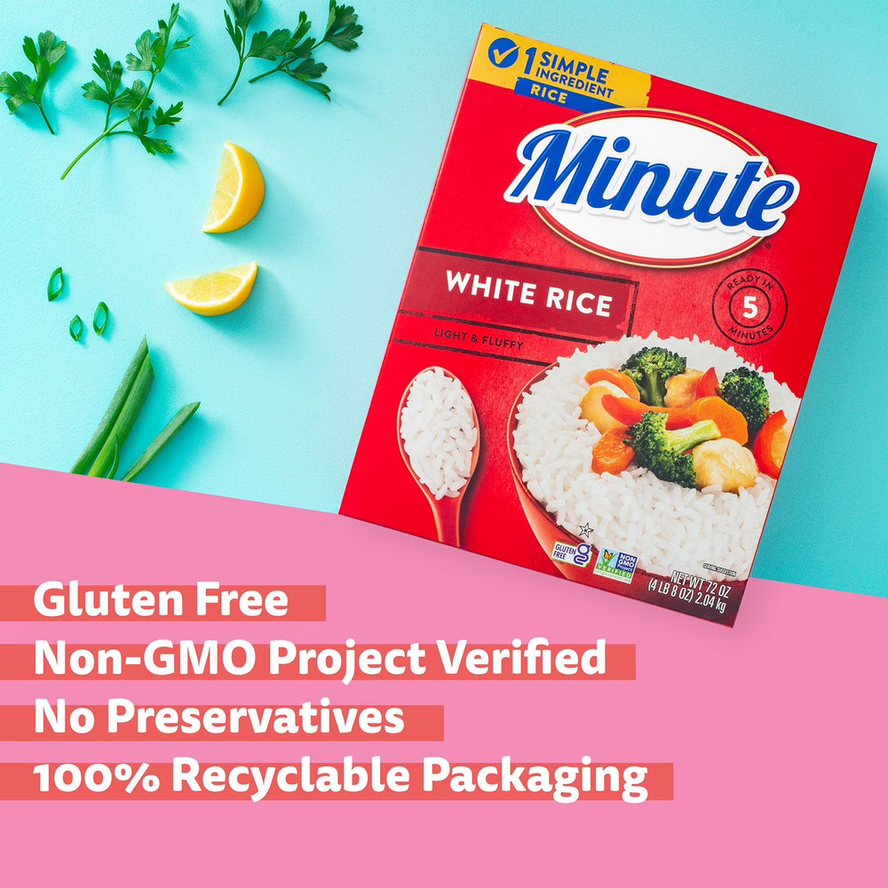 Minute Instant Light and Fluffy White Rice – 72 oz.