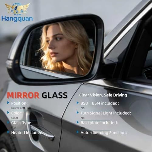 Ram Driver Left Side Mirror Glass Compatible with Dodge Ram Driver Side（LH）