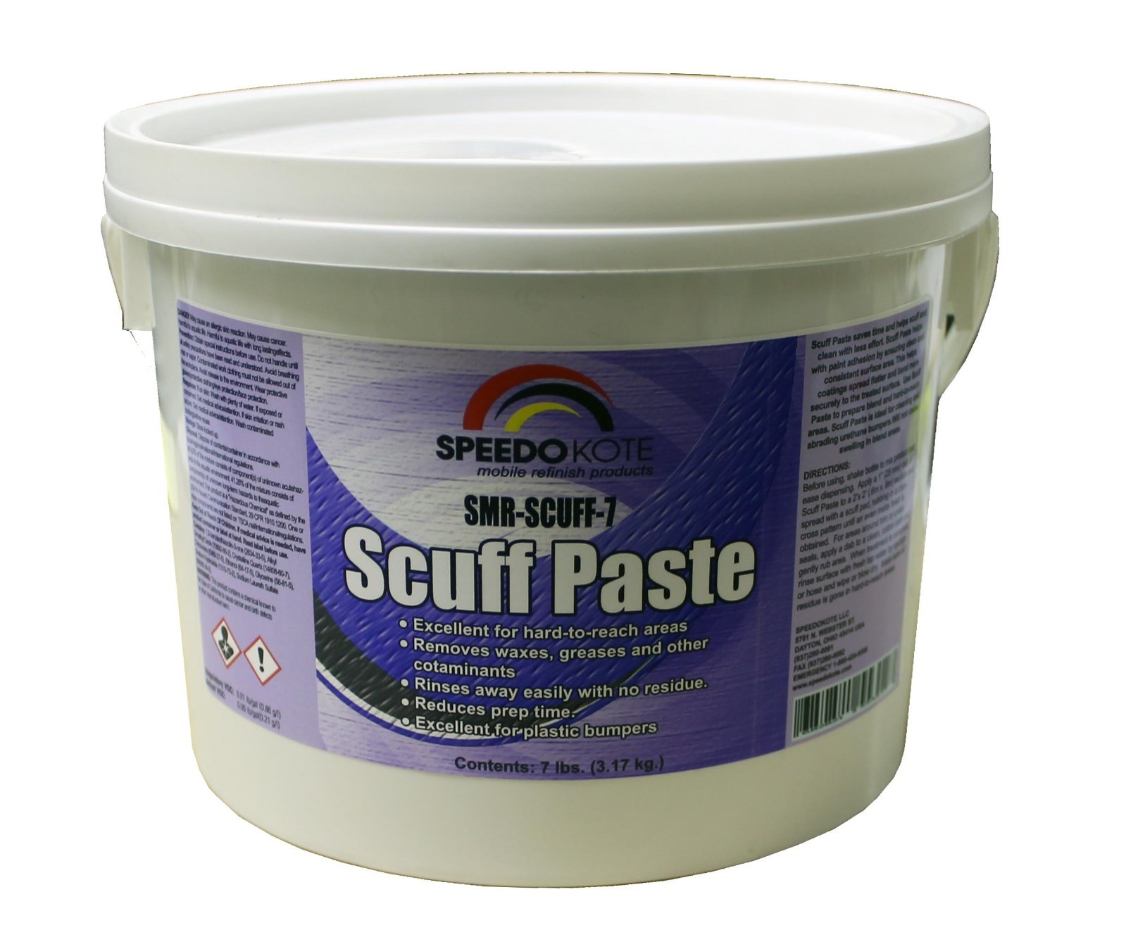 Automotive Scuff Paste Paint Preparation Abrasive & Cleaner, 7 lbs, SMR-SCUFF-7
