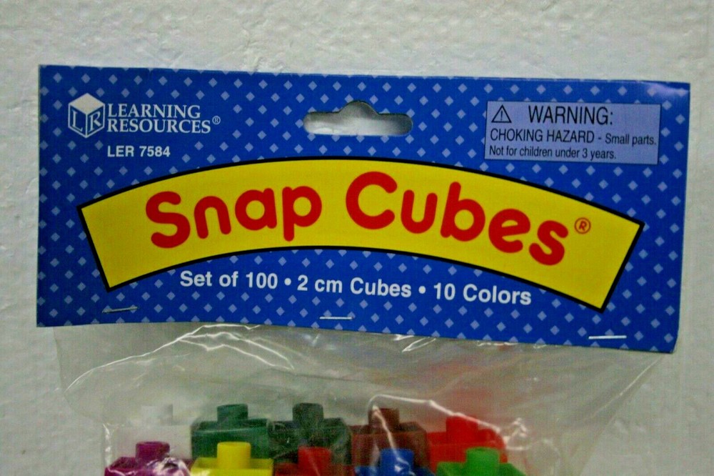 Learning Resources Snap Counting Cubes 100 Count Set LER 7584 10 Colors