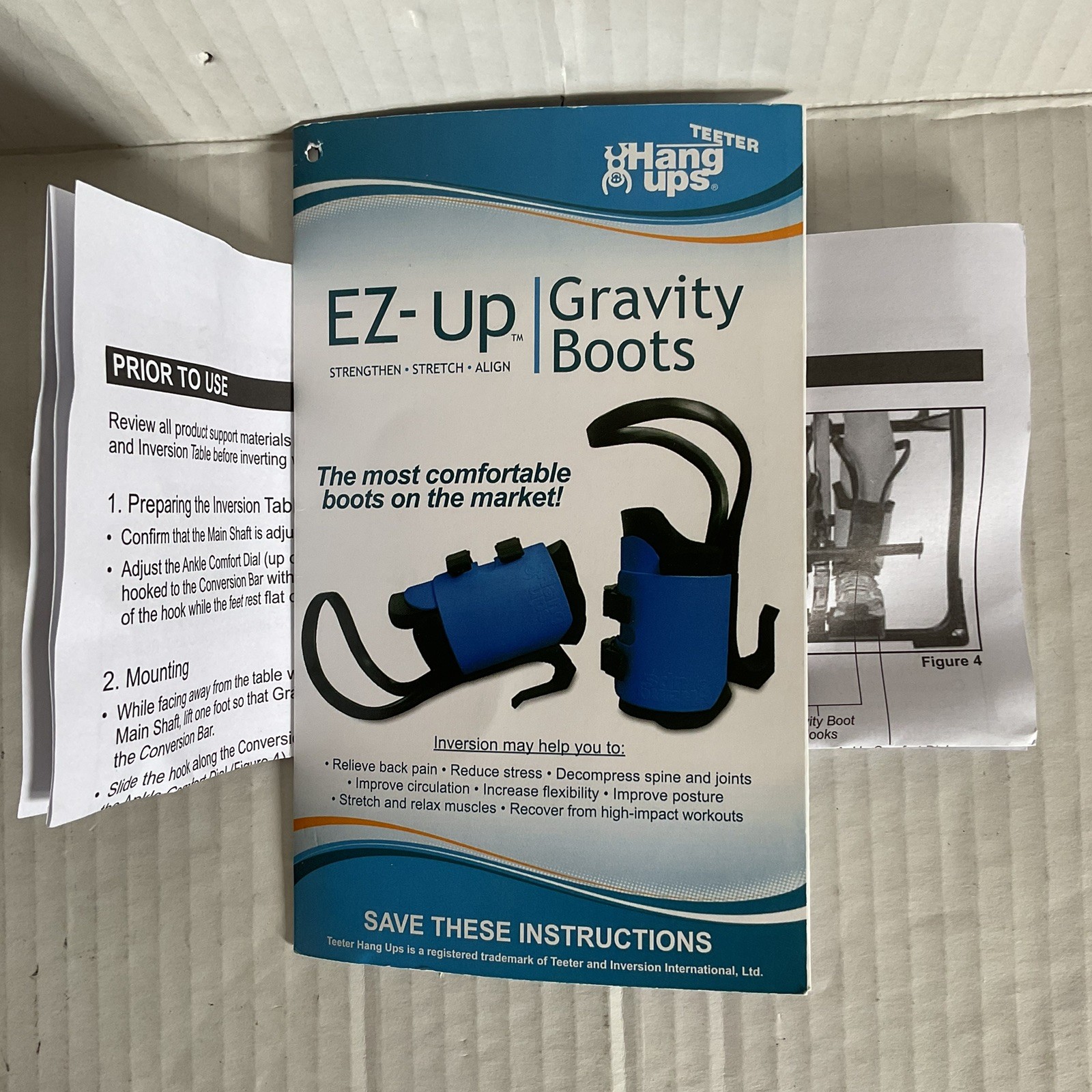 Teeter Hang Ups EZ-Up Gravity Boots Calf Loops With Conversion Bar Gym Training