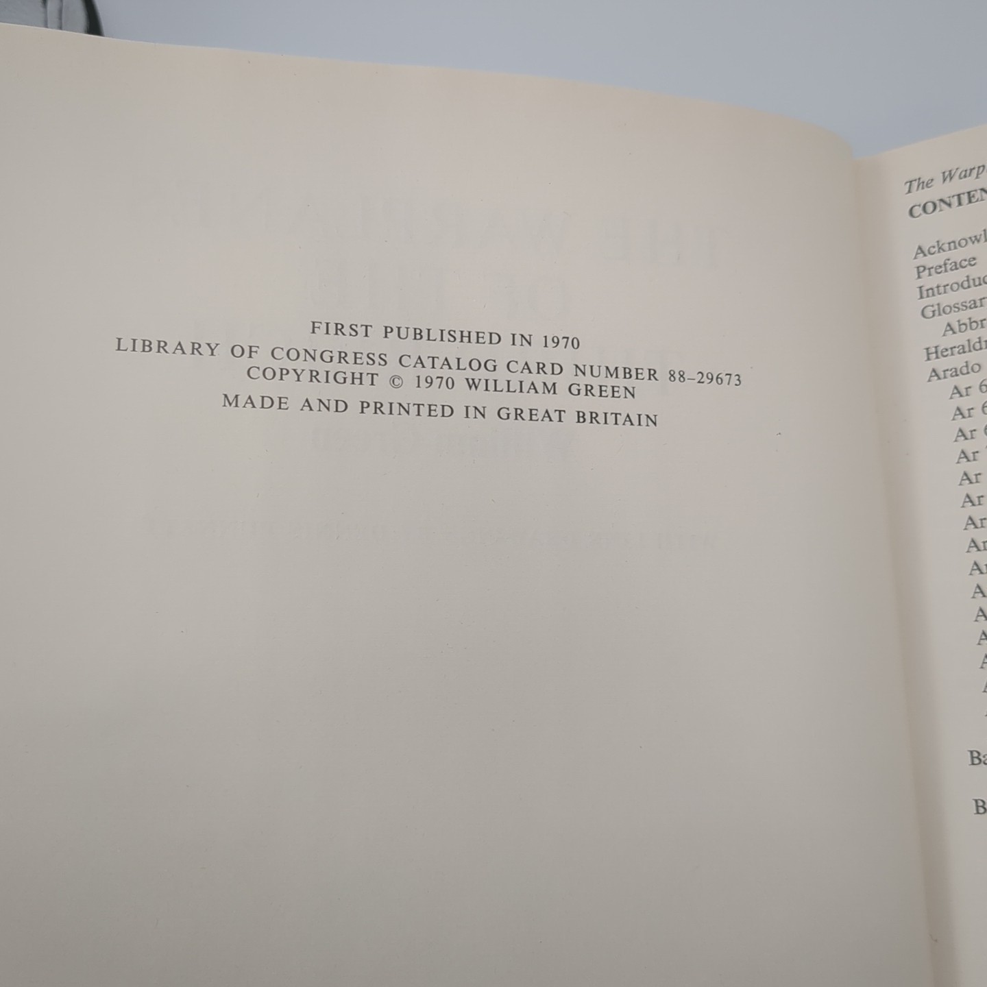 Warplanes of the Third Reich by William Green (Hardcover w/ DJ, 1970)