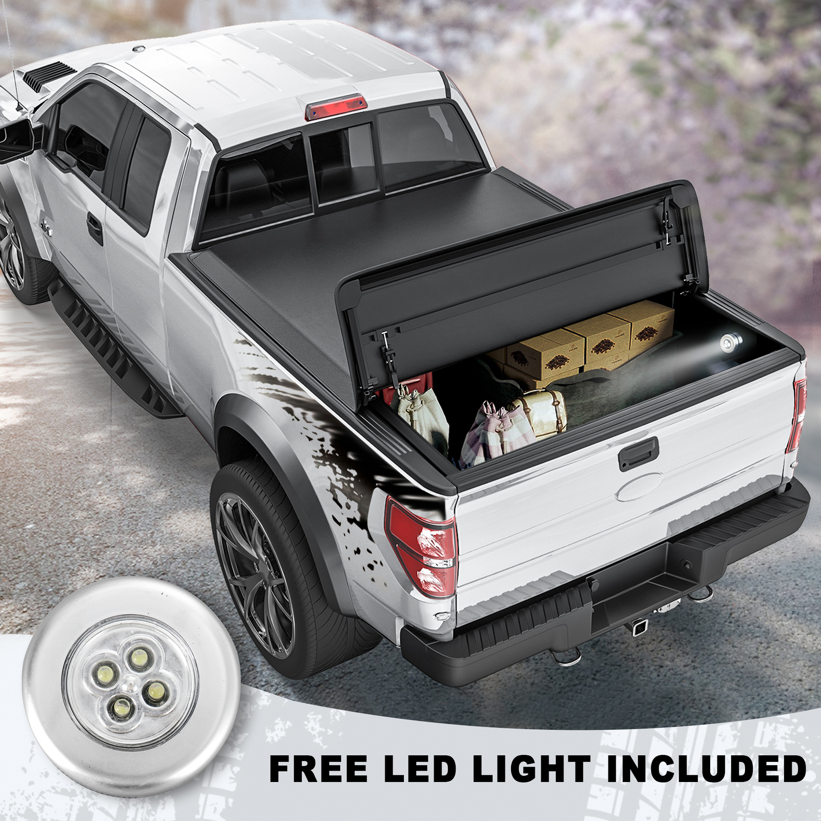 Tri-Fold 5.8FT Truck Bed Tonneau Cover For 07-13 Chevy Silverado GMC Sierra 1500