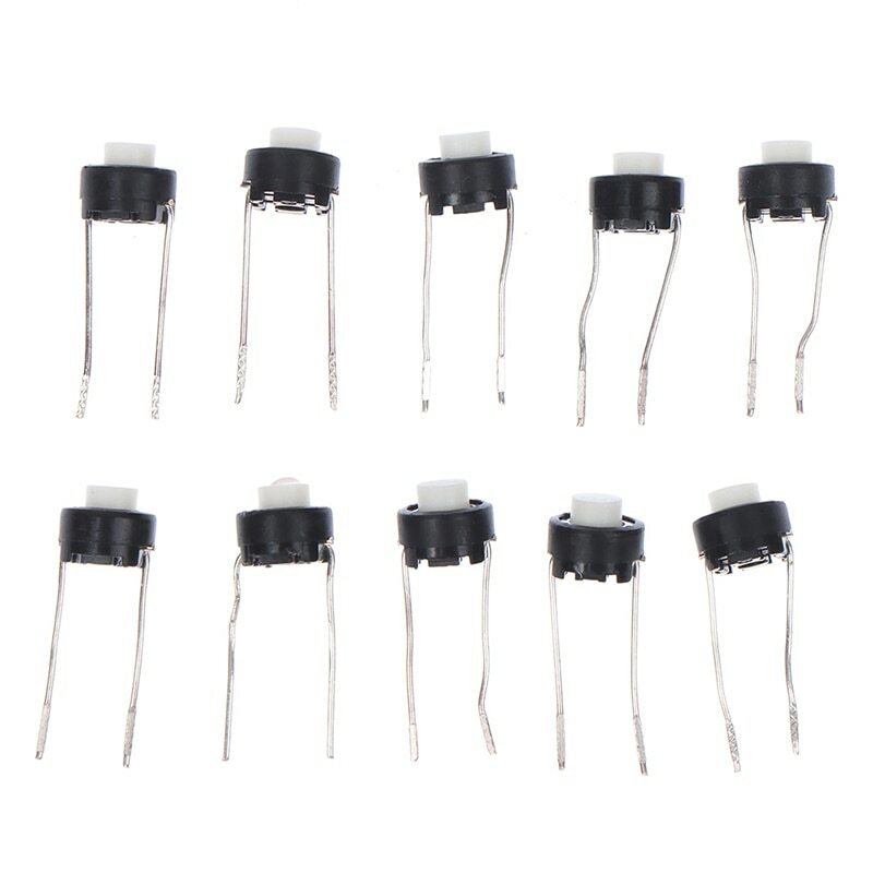 10pcs 6x6x5 2 Pin PCB Momentary Tactile Tact Push Button DIP Micro Switch White