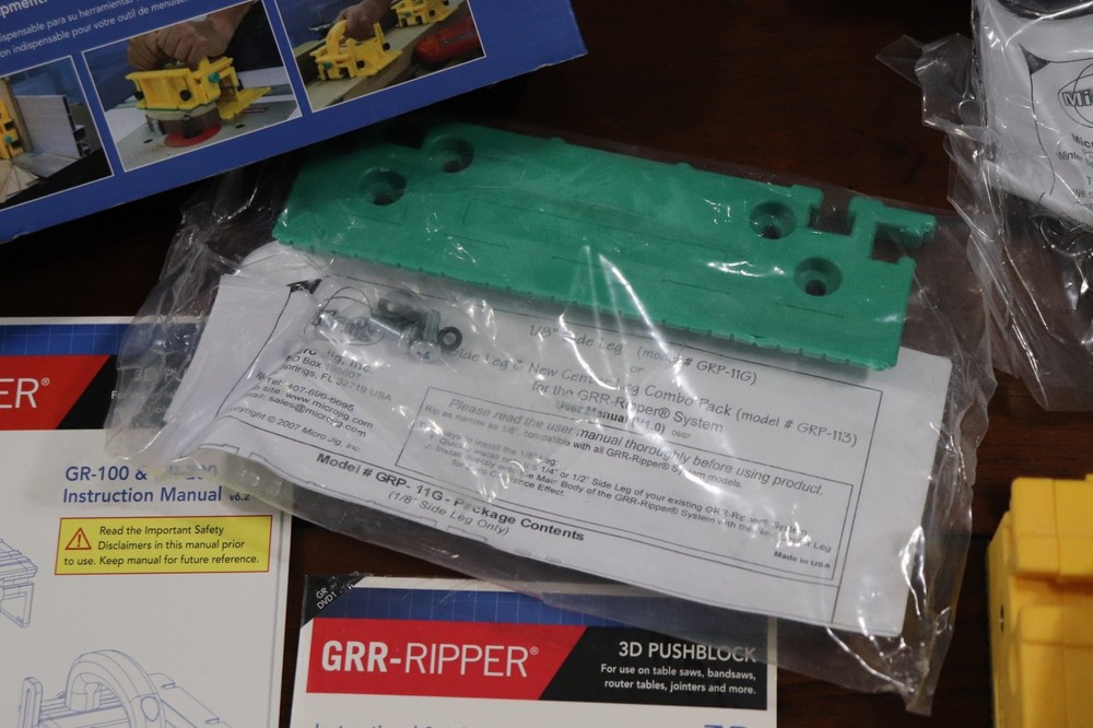 Micro Jig GRR-Ripper Advanced 3D Pushblock GR-200 & GRP-11G (2) Pack EUC