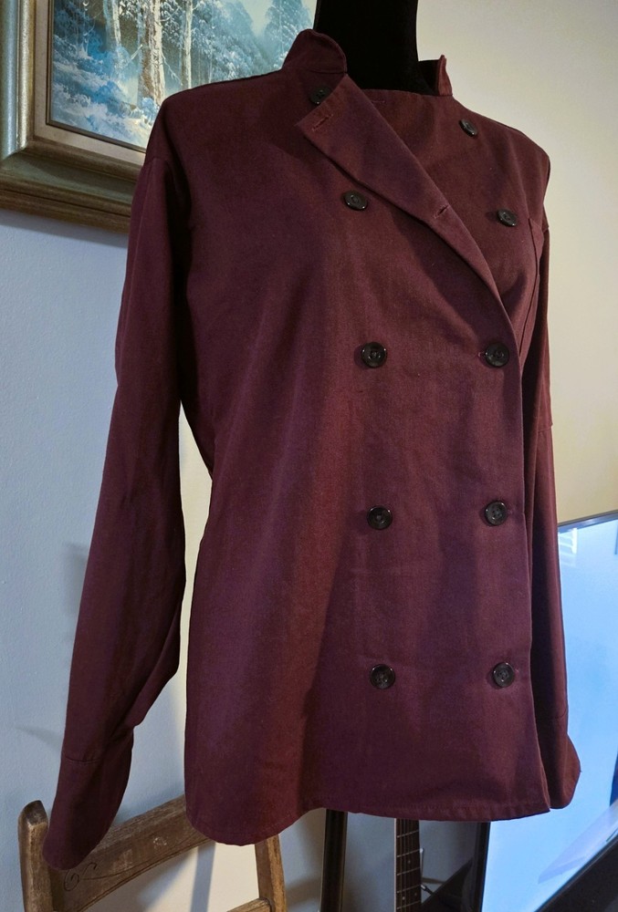 Uncommon Threads Size L Unisex Burgundy Red Chef Jacket