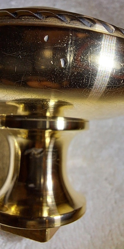 RECLAIMED RAW UNPROTECTED BRASS FRONT ENTRANCE DOOR CENTRE KNOB PULL HANDLE