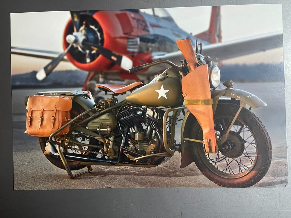 1942 Harley Davidson WLA Motorcycle Picture Print - RARE!! Awesome Frameable