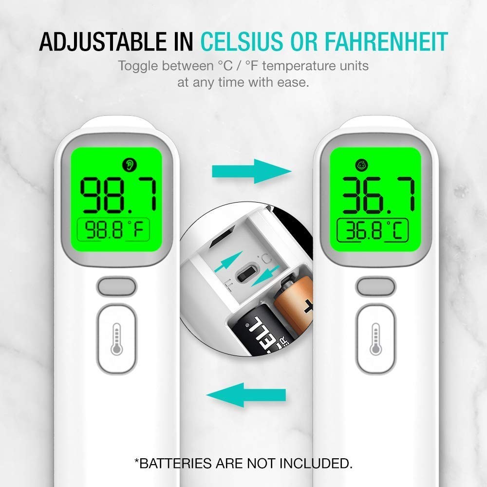 Touchless Infrared Forehead Thermometer with 3 Modes - Quick & Safe Readings