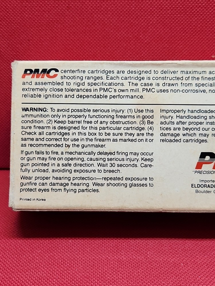 Vintage Original PMC .380 Auto / Automatic EMPTY Ammo Box With Styrofoam Insert!