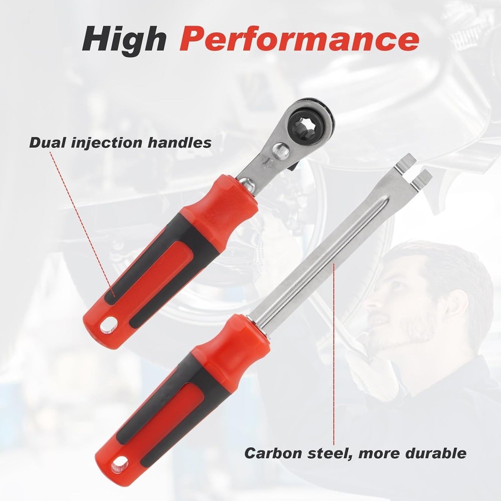 Slack Adjuster Tool Set – 5/16' Double Square Reversible Ratcheting Red