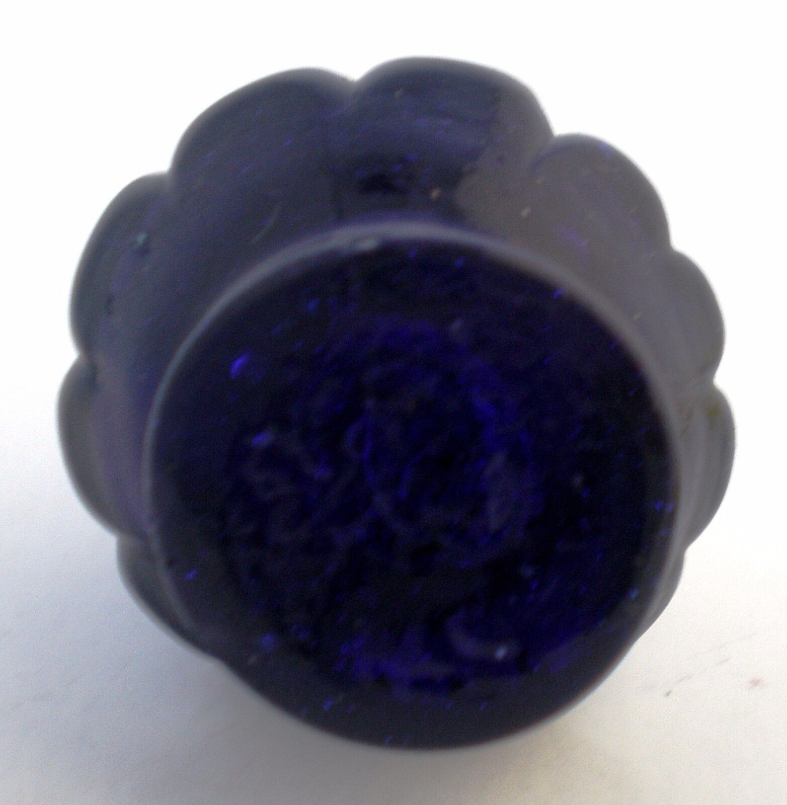 RARE COBALT BLUE WITH INCLUSIONS OLDER GLASS KNOBS PULLS HANDLES