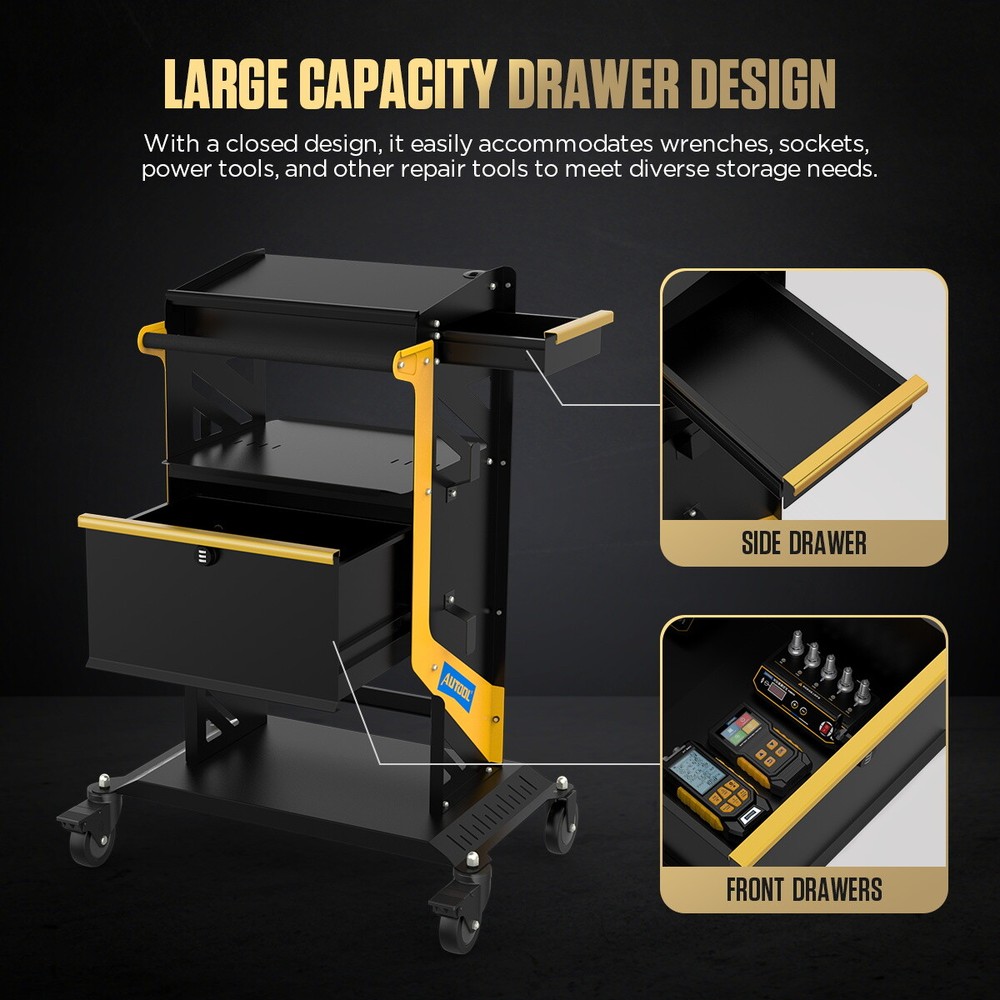 Tool Trolley Workshop Cart Heavy Duty Garage Roller Cabinet DIY with Code Lock