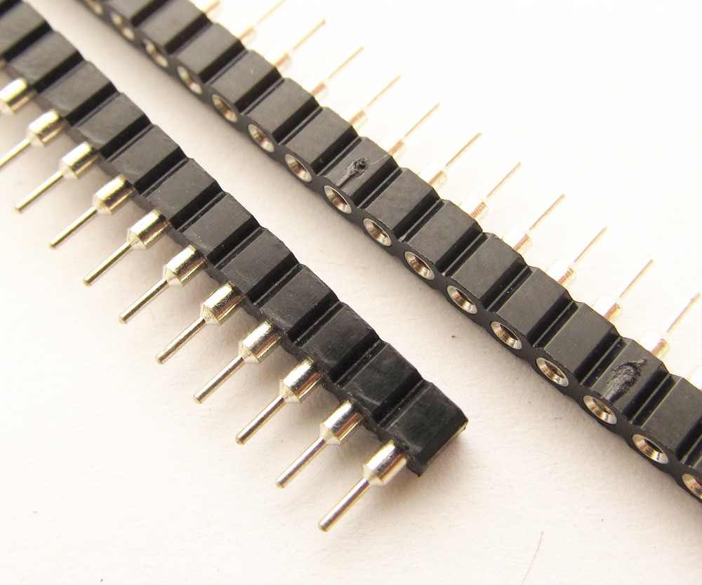 4pcs Strip PCB Panel Female IC Breakable 40pin Single Row Round Header Socket