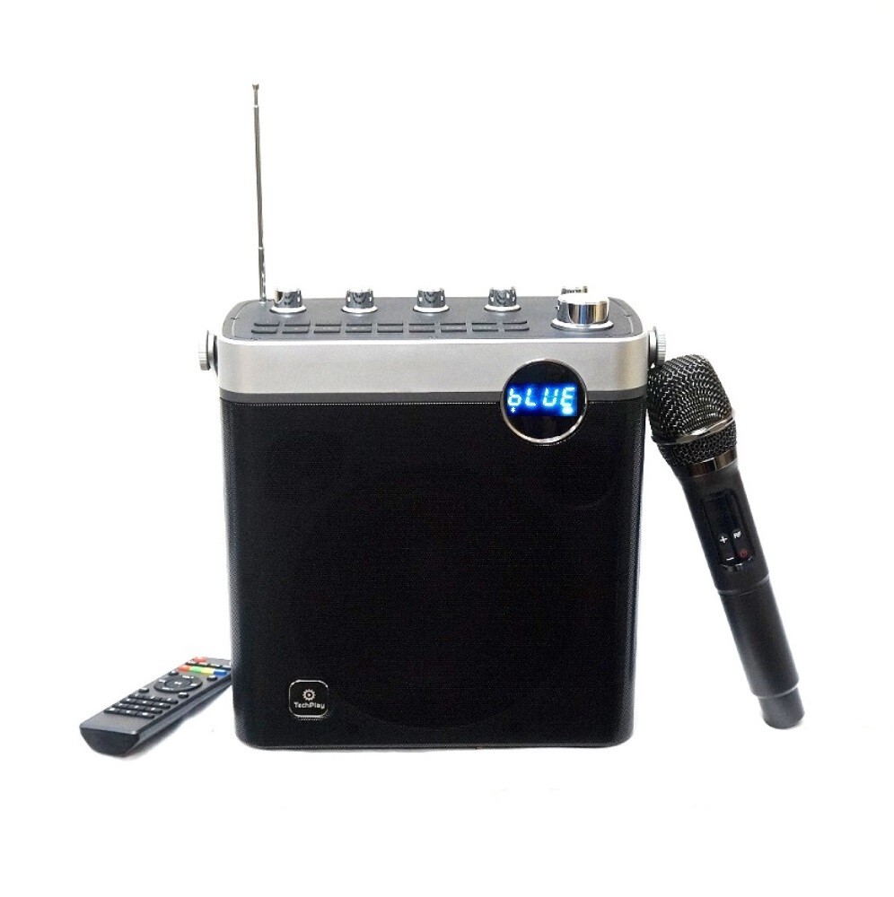 TECHPLAY PORTABLE KARAOKE SYSTEM WIRELESS MICROPHONE BLUETOOTH REMOTE CONTROL