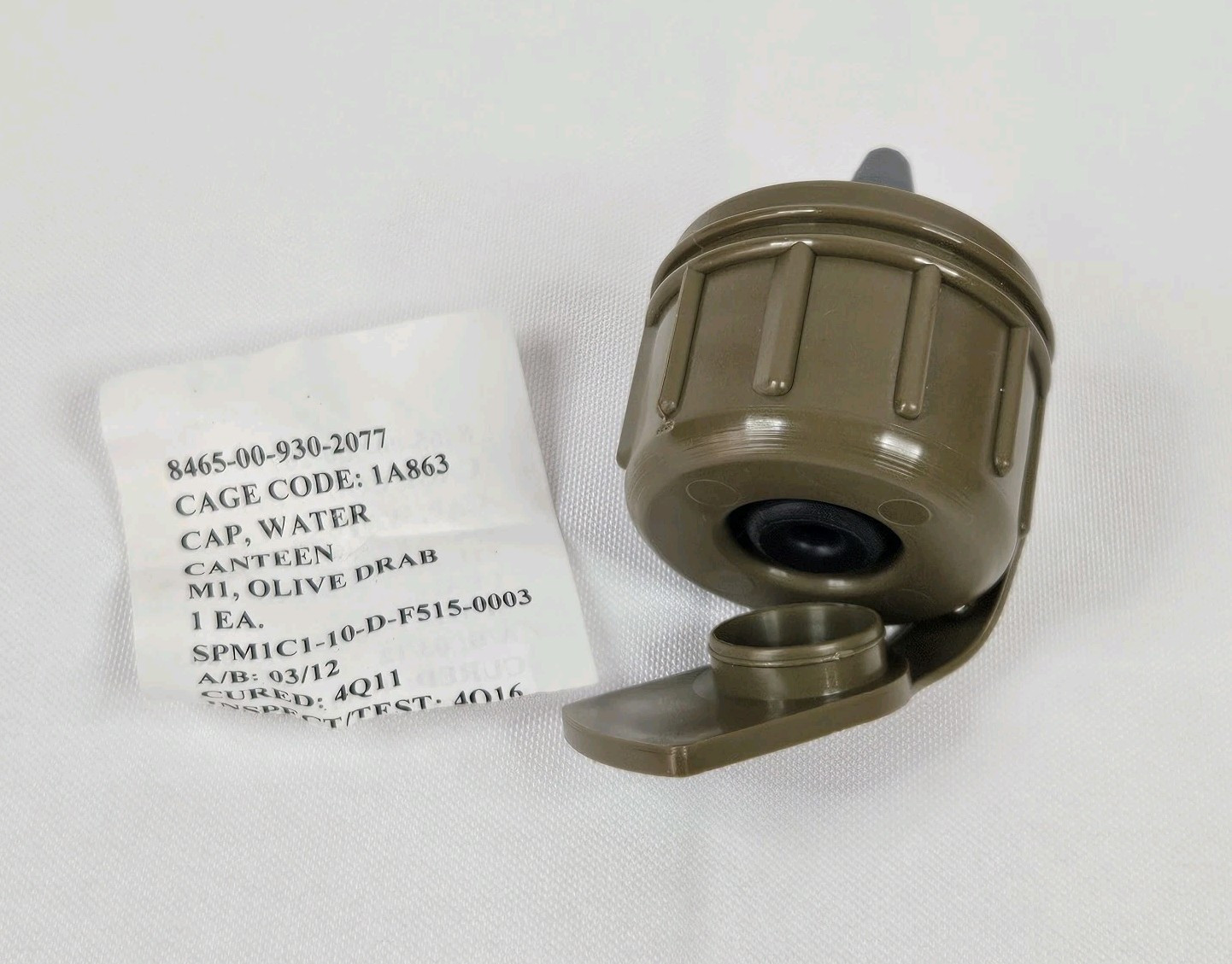 Military Canteen Water Cap M1 NBC OD 8465-00-930-2077 USGI