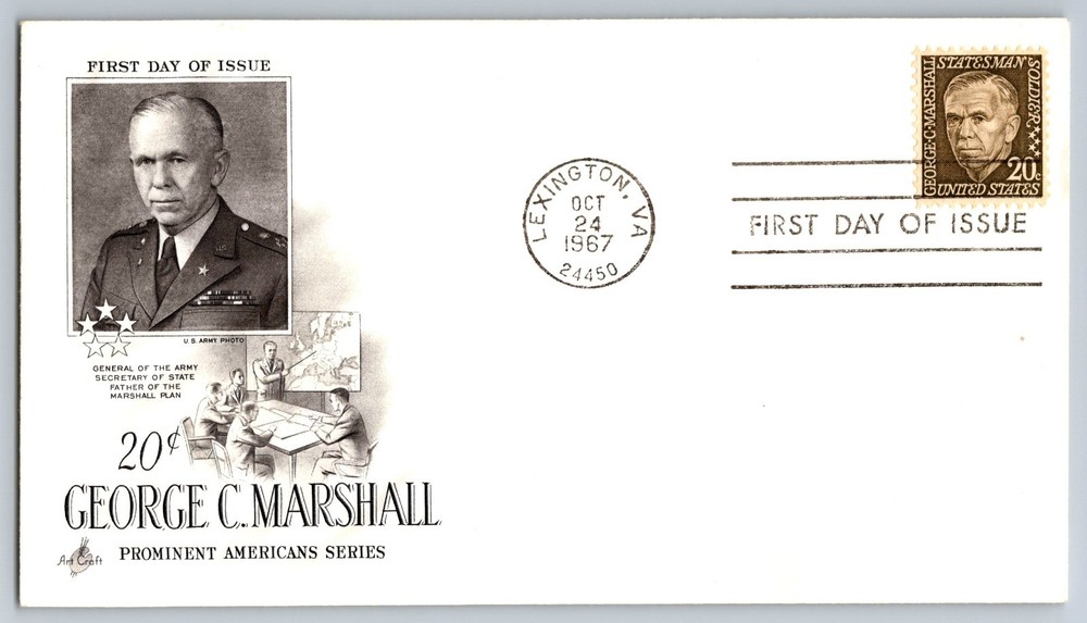 #1289 George Marshall FDC Artcraft Cachet