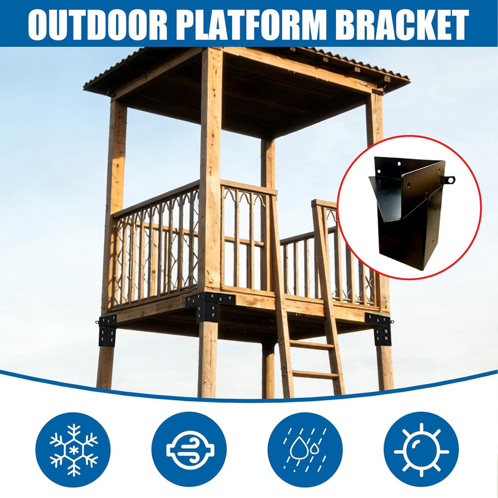 Deer Stand Right-Angle Bracket 4X4, 4-Piece Set Outdoor 4X4 Composite Angle Stee