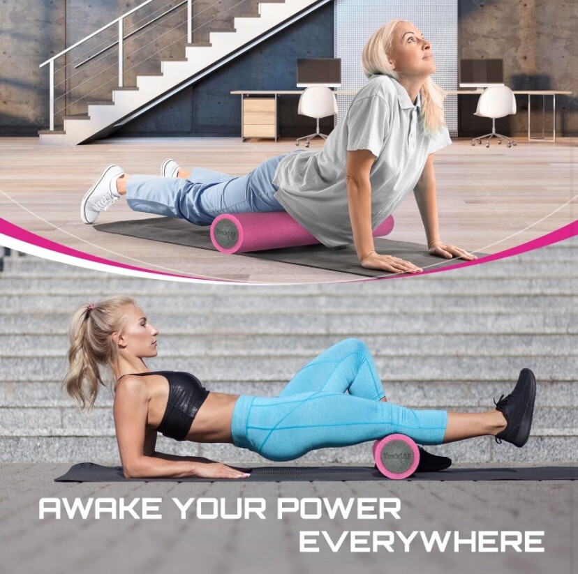 Yes4All Soft-Density Foam Roller, 18 inch - Premium Two-Layer PE