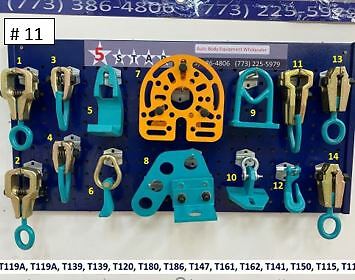 SET#11 - 14 PIECE PULLING HEAVY DUTY AUTO BODY FRAME MACHINE TOOLS AND CLAMPS