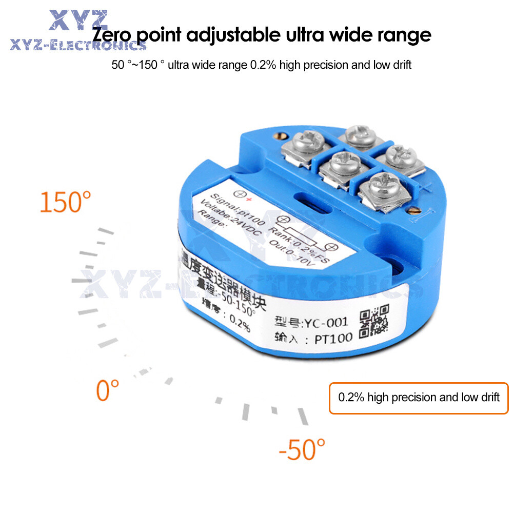 4-20MA 0-10V Temperature Sensor Transmitter Module PT100 Transmitter Module
