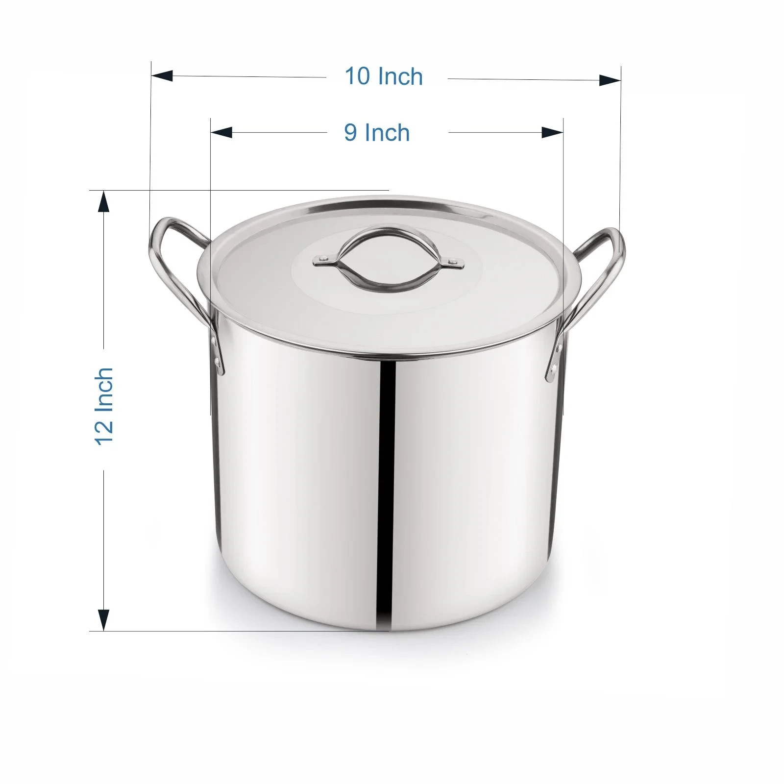 Mainstays 12-Qt Stainless Steel Stock Pot with Metal Lid