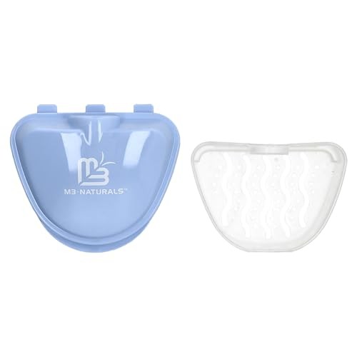 Denture Bath Case and Retainer Case, (1 Count), Blue