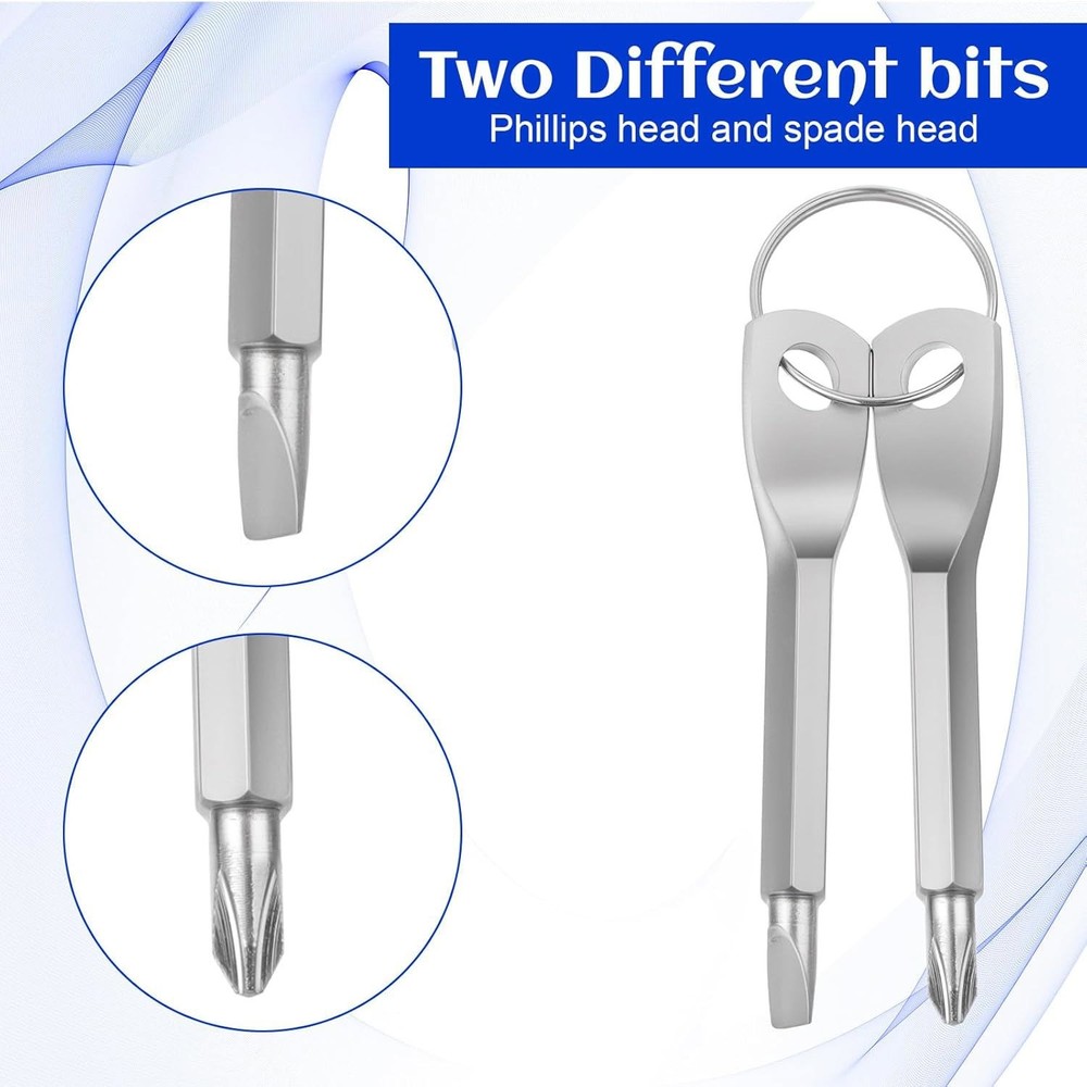4 Set(8Pcs) EDC Mini Keychain Screwdriver Set Phillips Flat Head Portable Tools